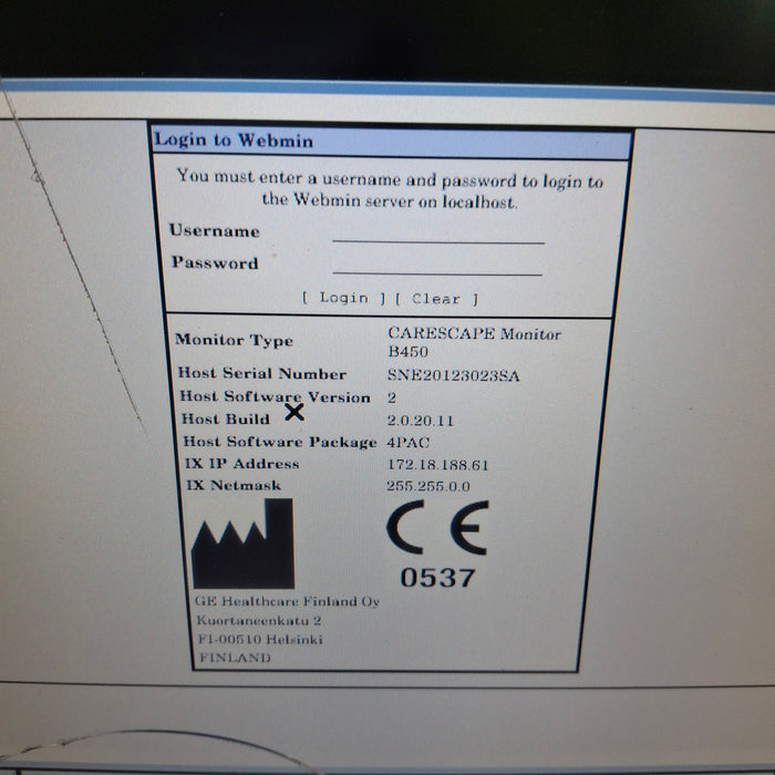 GE Healthcare GE Healthcare Carescape B450 Post Anesthesia Care Patient Monitor Patient Monitors reLink Medical