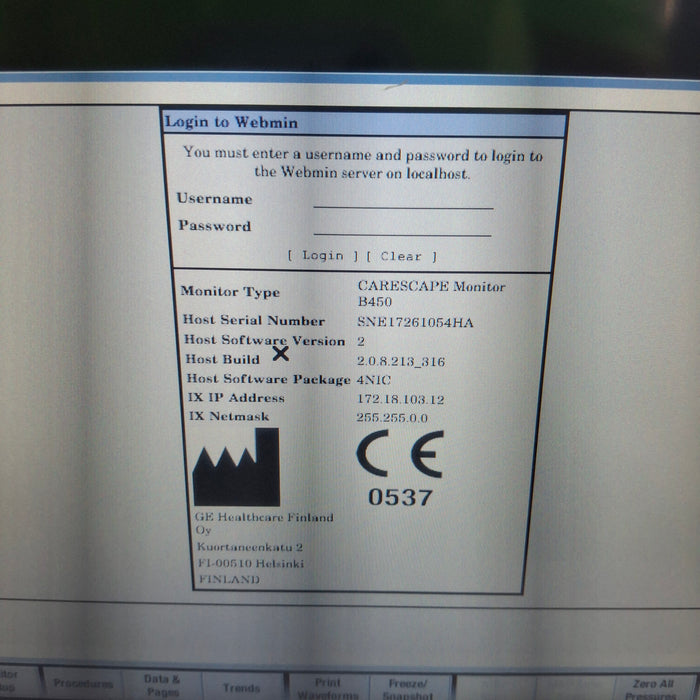 GE Healthcare GE Healthcare Carescape B450 Neonatal Care Patient Monitor Patient Monitors reLink Medical