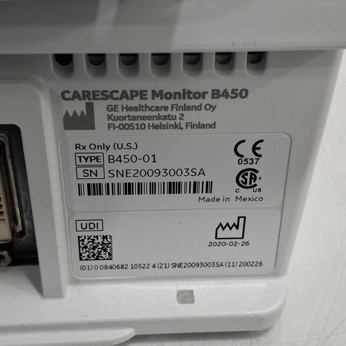 GE Healthcare GE Healthcare Carescape B450 Post Anesthesia Care Patient Monitor Patient Monitors reLink Medical