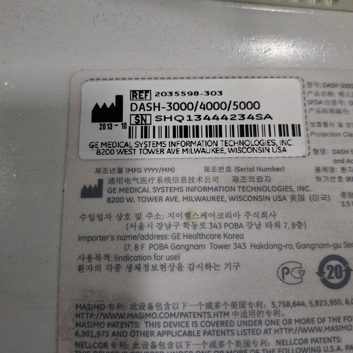 GE Healthcare GE Healthcare Dash 5000 - GE/Nellcor SpO2 Patient Monitor Patient Monitors reLink Medical