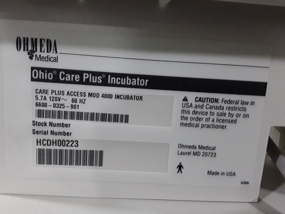 Ohmeda Medical Ohmeda Medical Ohio Care Plus 4000 Incubator Infant Warmers and Incubators reLink Medical