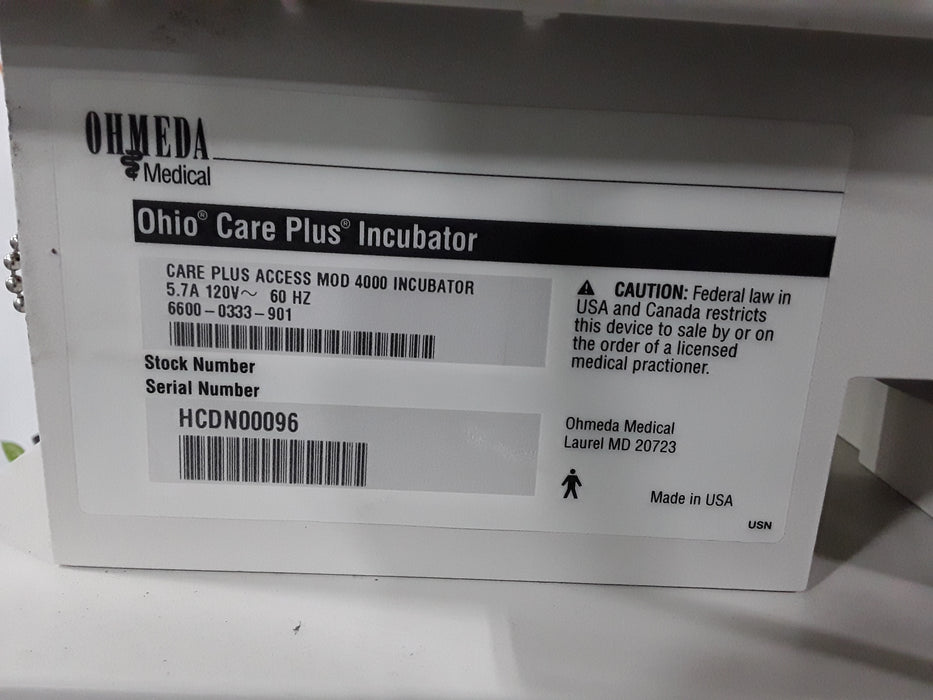 Ohmeda Medical Ohmeda Medical Ohio Care Plus 4000 Incubator Infant Warmers and Incubators reLink Medical