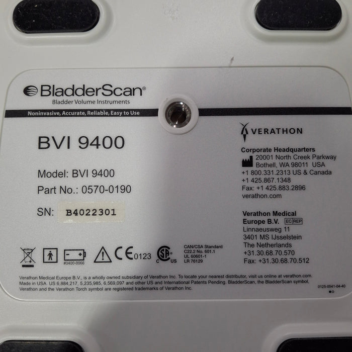 Verathon Medical, Inc BVI 9400 Bladderscan