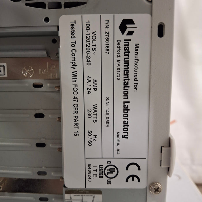 Instrumentation Laboratory Company Instrumentation Laboratory Company ACL TOP 500 CTS Hemostasis Testing System Clinical Lab reLink Medical