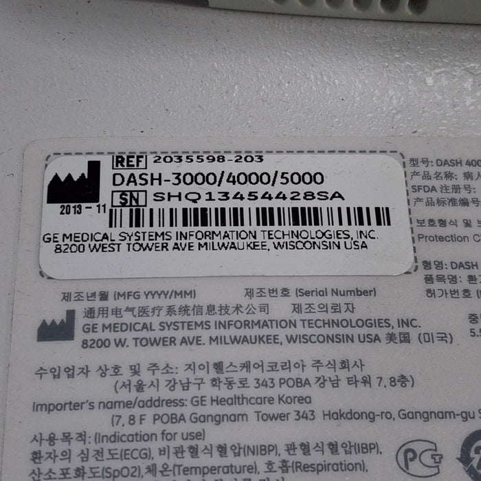 GE Healthcare GE Healthcare Dash 4000 - GE/Nellcor SpO2 Patient Monitor Patient Monitors reLink Medical