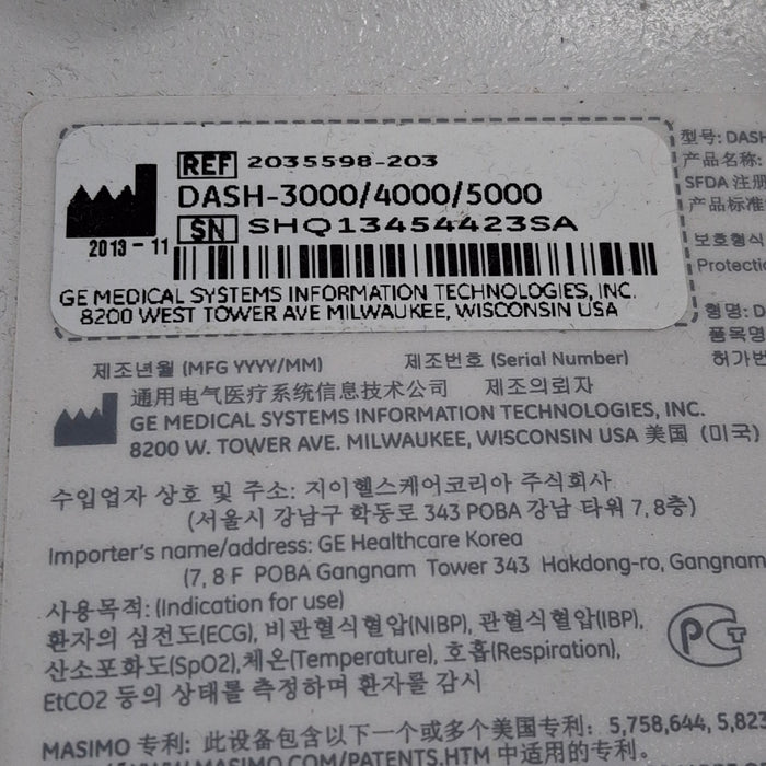 GE Healthcare GE Healthcare Dash 4000 - GE/Nellcor SpO2 Patient Monitor Patient Monitors reLink Medical