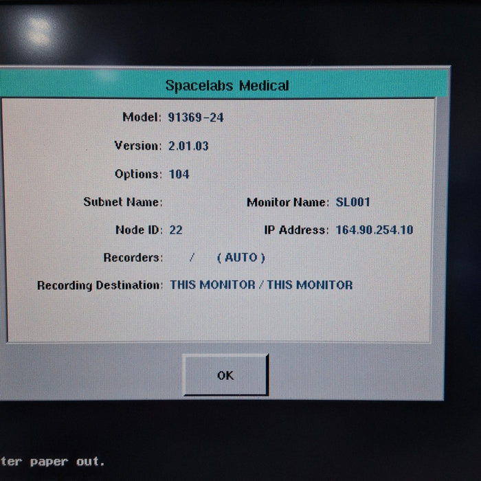 Spacelabs Healthcare Ultraview SL 91369 Monitor