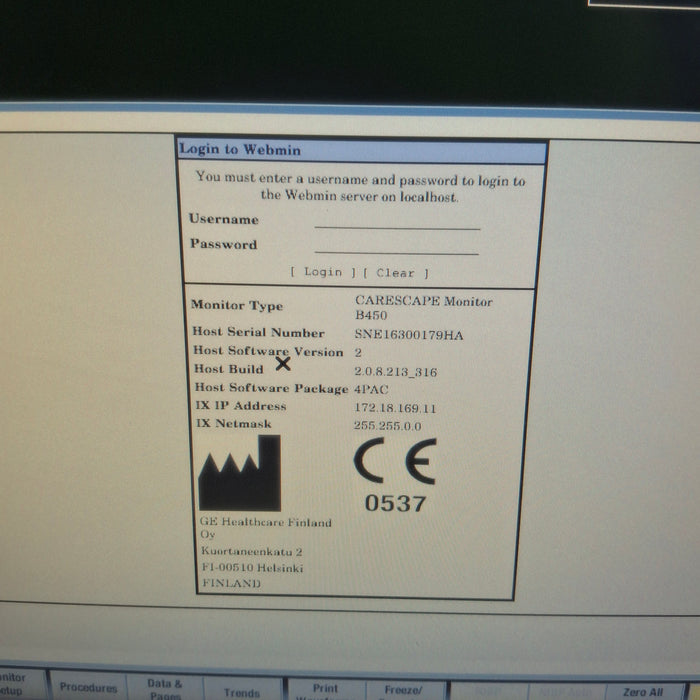 GE Healthcare GE Healthcare Carescape B450 Post Anesthesia Care Patient Monitor Patient Monitors reLink Medical