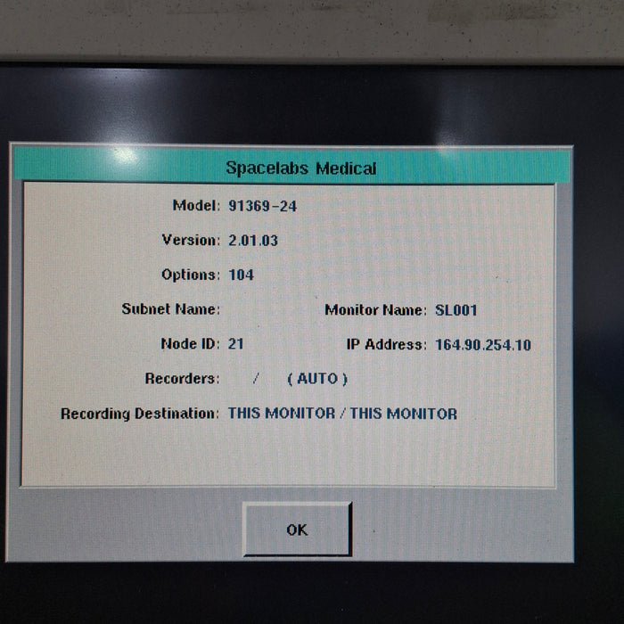Spacelabs Healthcare Ultraview SL 91369 Monitor