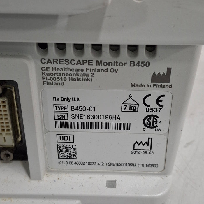 GE Healthcare GE Healthcare Carescape B450 Post Anesthesia Care Patient Monitor Patient Monitors reLink Medical