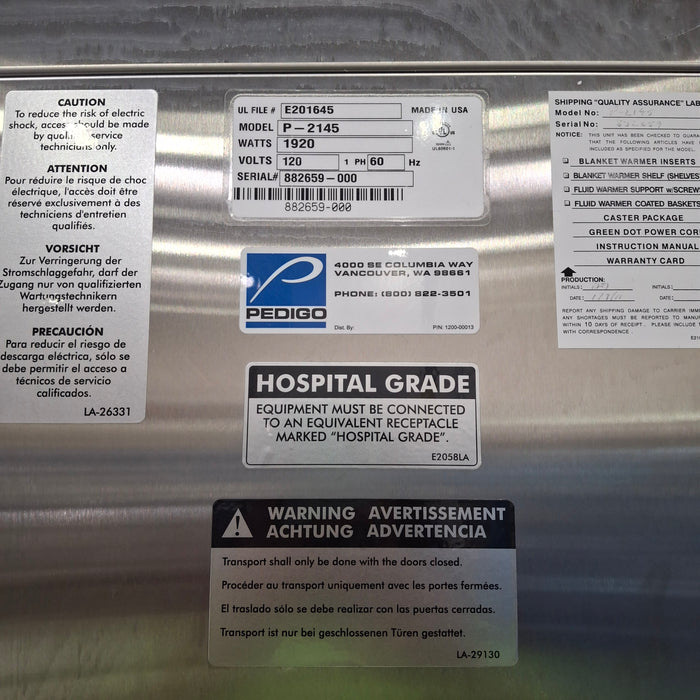 Pedigo Products, Inc. Pedigo Products, Inc. P-2145 Warming Cabinet Medical Furniture reLink Medical