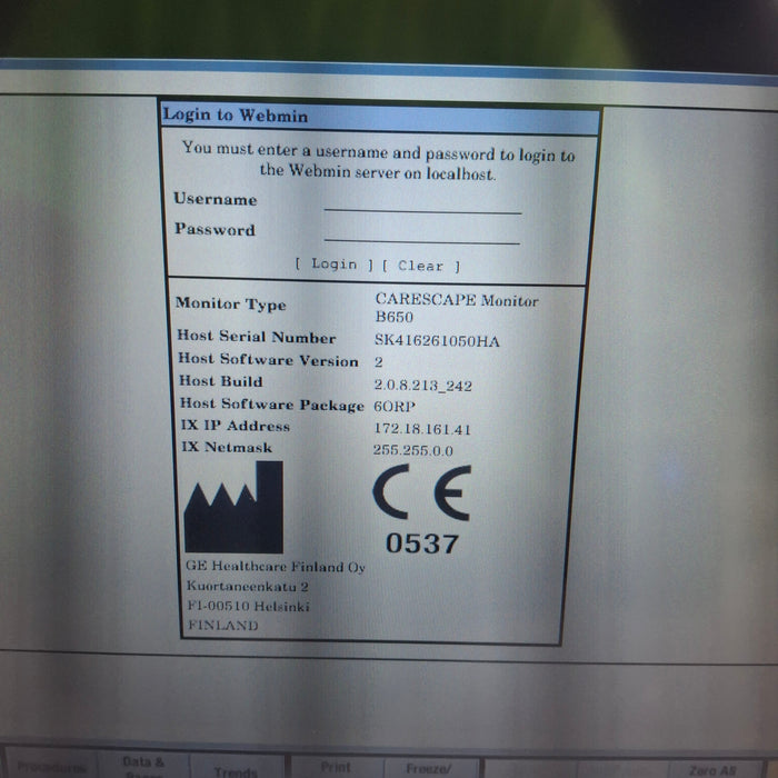 GE Healthcare GE Healthcare Carescape B650 Anesthesia Care Patient Monitor Patient Monitors reLink Medical