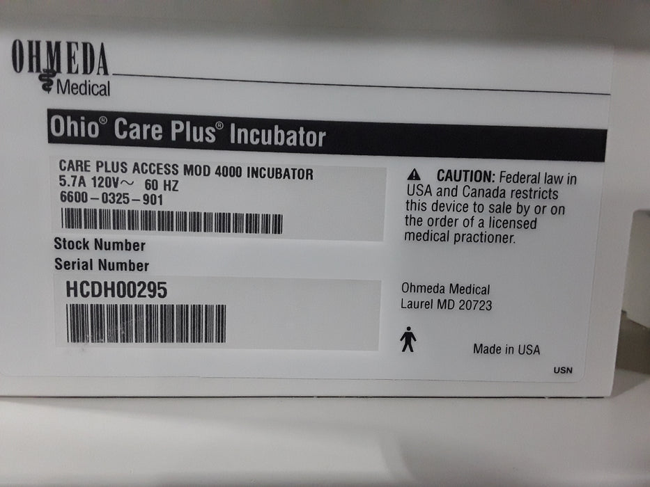 Ohmeda Medical Ohmeda Medical Ohio Care Plus 4000 Incubator Infant Warmers and Incubators reLink Medical