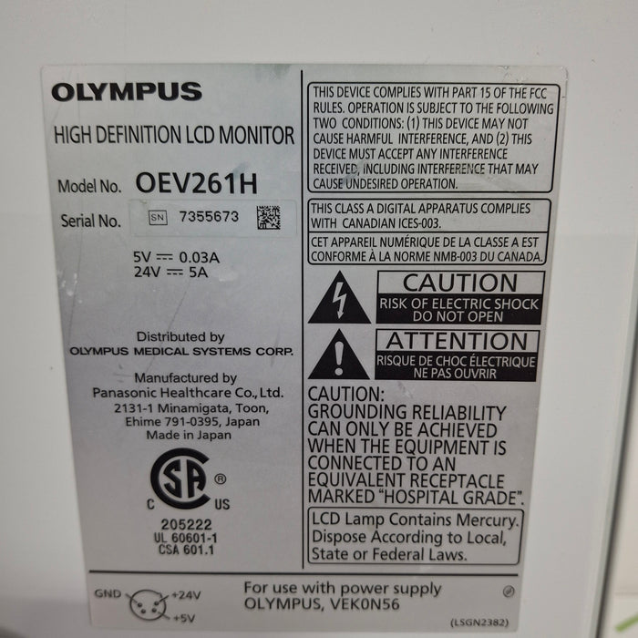 Olympus Olympus OEV261H 26" LCD Endoscopy Monitor Flexible Endoscopy reLink Medical