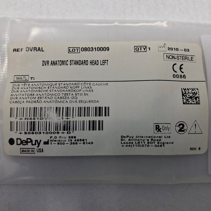 DePuy DePuy DVRAL DVR Anatomic Standard Head Left Surgical Instruments reLink Medical