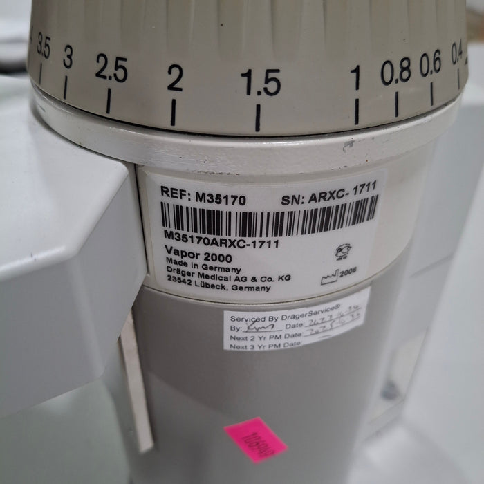 Draeger Medical Vapor 2000 Sevoflurane Vaporizer