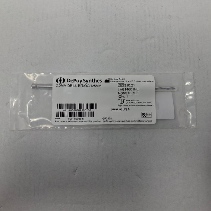 DePuy DePuy 310.21 2.0mm Drill Bit/QC/125mm Surgical Instruments reLink Medical