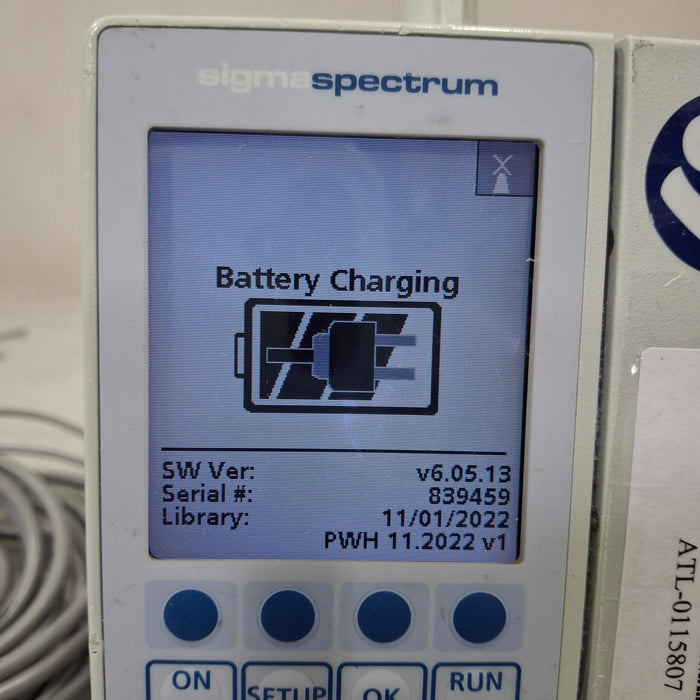 Baxter Sigma Spectrum 6.05.13 with B/G Battery Infusion Pump