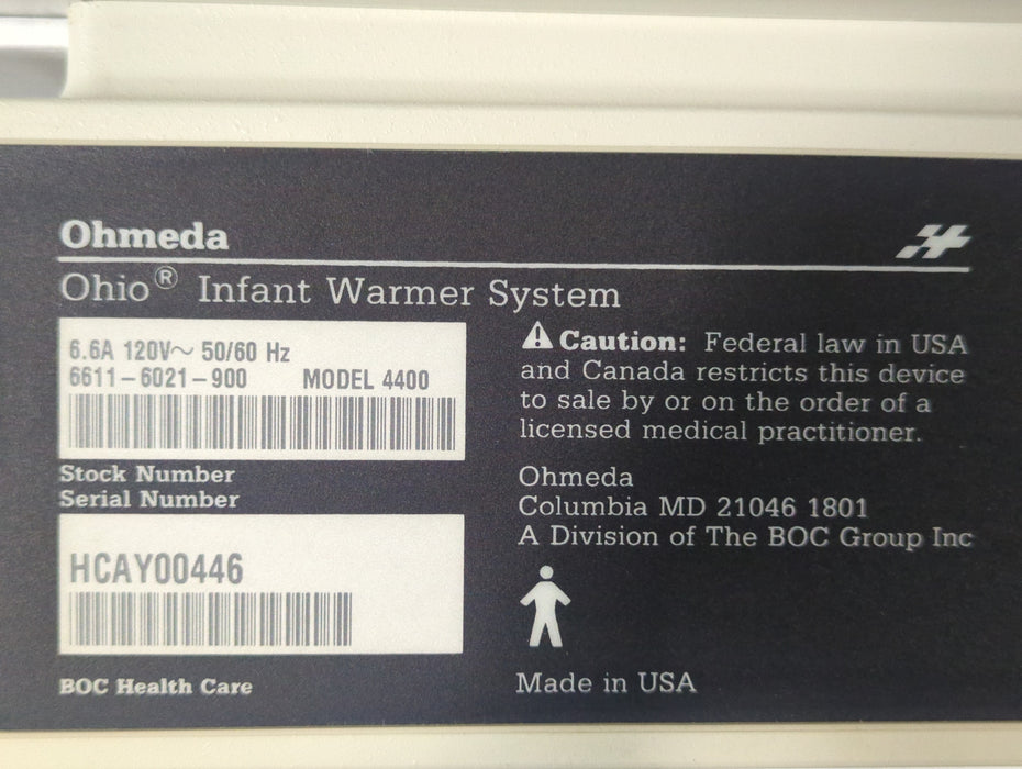 Ohmeda Medical Ohio Model 4400 Infant Warmer