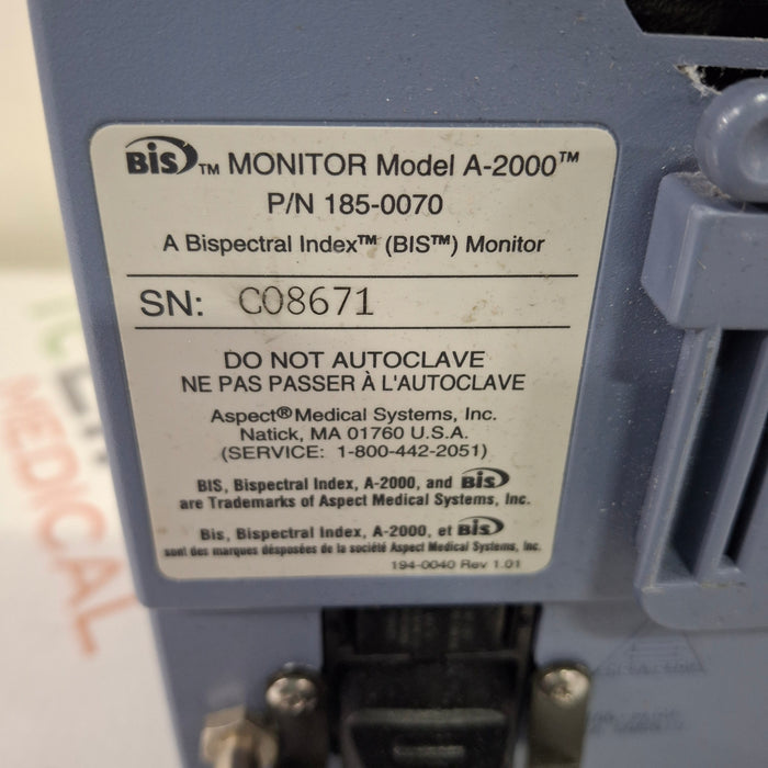 Aspect Medical Systems Aspect Medical Systems A-2000 Bispectral Index Monitor Patient Monitors reLink Medical