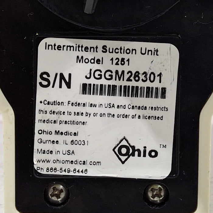 Ohio Medical Corporation Ohio Medical Corporation 1251 Suction Regulator Respiratory reLink Medical