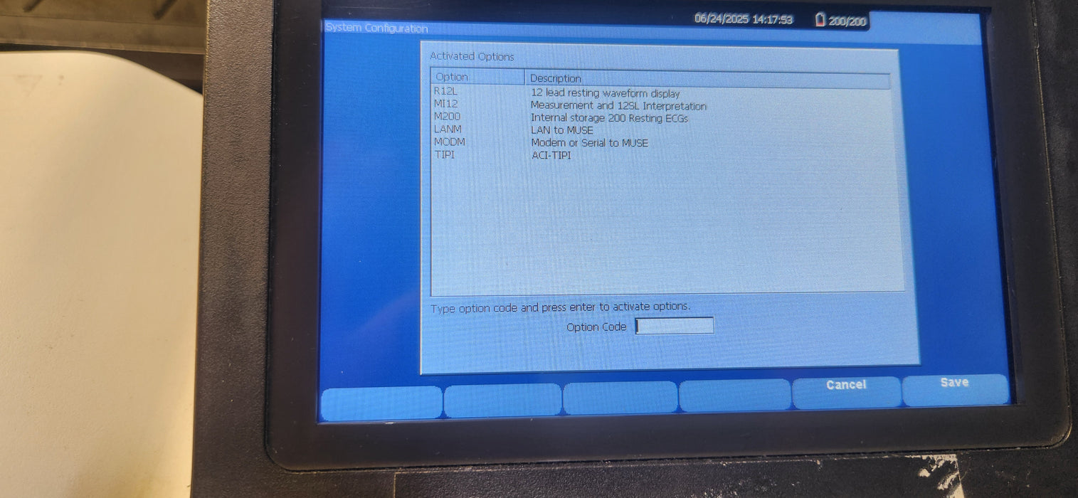 GE Healthcare GE Healthcare MAC 2000 ECG Cardiology reLink Medical