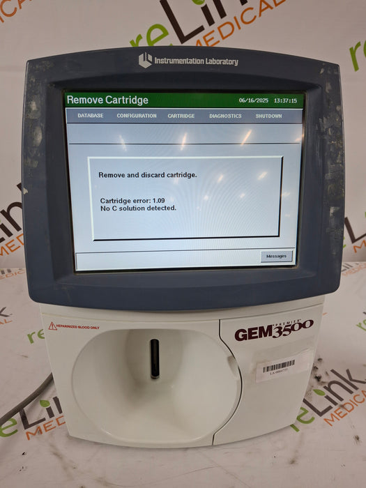 Instrumentation Laboratory Company Instrumentation Laboratory Company GEM Premier 3500 Blood Gas Analyzer Clinical Lab reLink Medical