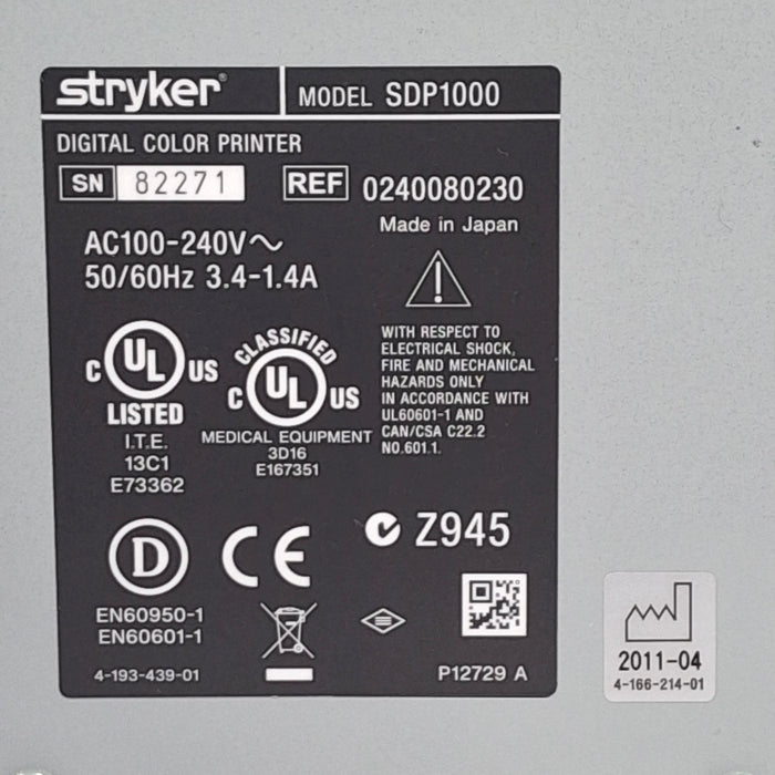 Stryker SDP1000 Digital Color Printer