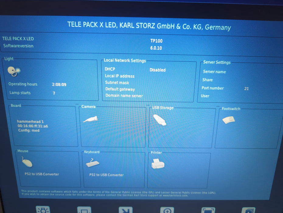 Karl Storz TP 100 Tele Pack X LED Endoscopy System