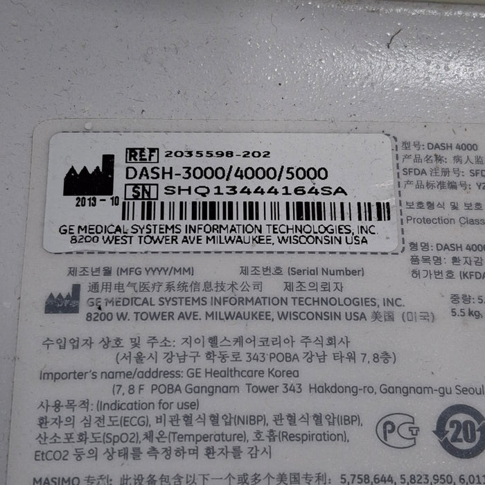 GE Healthcare GE Healthcare Dash 4000 - Masimo SpO2 Patient Monitor Patient Monitors reLink Medical