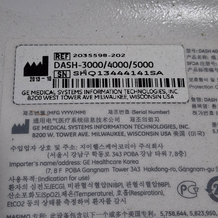 GE Healthcare GE Healthcare Dash 4000 - Masimo SpO2 Patient Monitor Patient Monitors reLink Medical