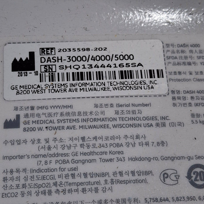 GE Healthcare GE Healthcare Dash 4000 - Masimo SpO2 Patient Monitor Patient Monitors reLink Medical