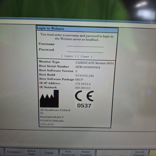 GE Healthcare GE Healthcare Carescape B650 Emergency Care Patient Monitor Patient Monitors reLink Medical