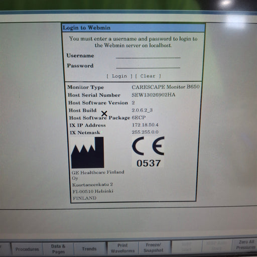 GE Healthcare GE Healthcare Carescape B650 Emergency Care Patient Monitor Patient Monitors reLink Medical