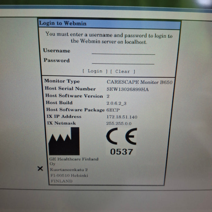 GE Healthcare Carescape B650 Emergency Care Patient Monitor