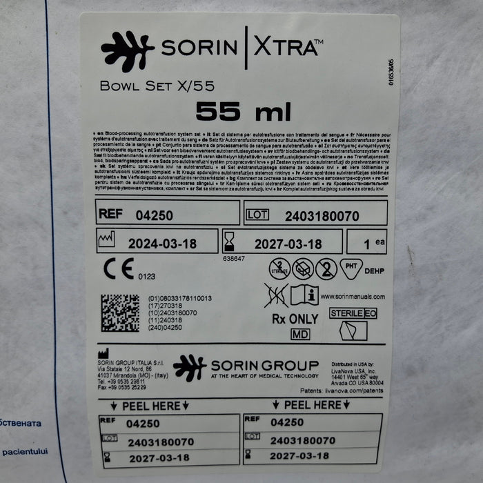 Sorin Group USA, Inc. Sorin Group USA, Inc. 04250 Xtra 55ml Bowl Set Surgical Instruments reLink Medical