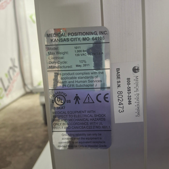 Medical Positioning, Inc. Model 1011 HUT Tilt Table