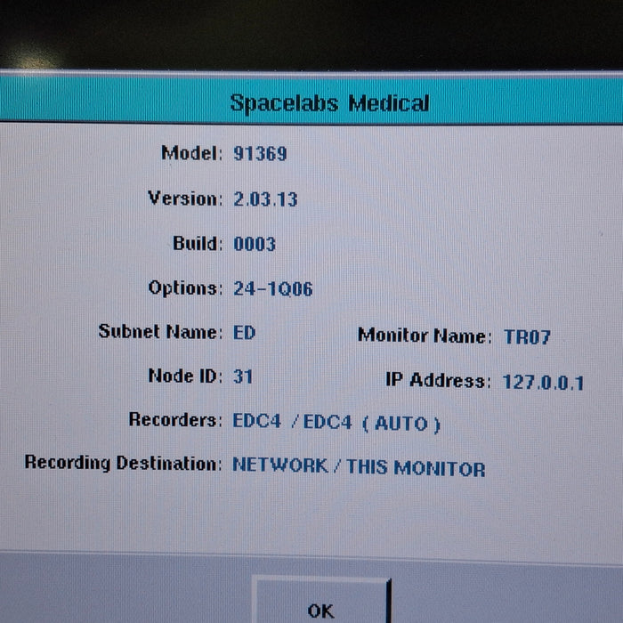 Spacelabs Healthcare Spacelabs Healthcare Ultraview SL 91369 Monitor Patient Monitors reLink Medical