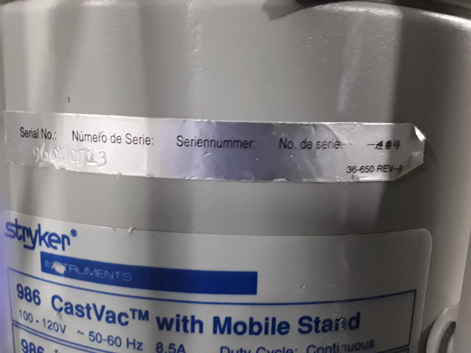 Stryker Stryker 940 Cast Saw with 986 Cast Vac Surgical Power Instruments reLink Medical