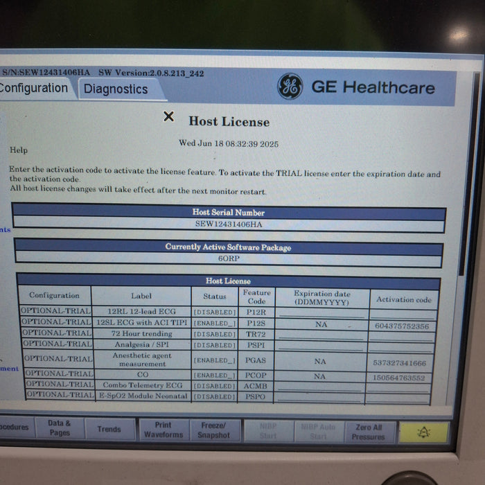 GE Healthcare Carescape B650 Anesthesia Care Patient Monitor
