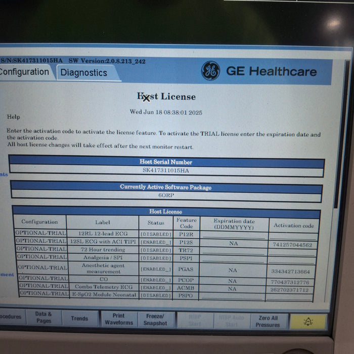 GE Healthcare Carescape B650 Anesthesia Care Patient Monitor