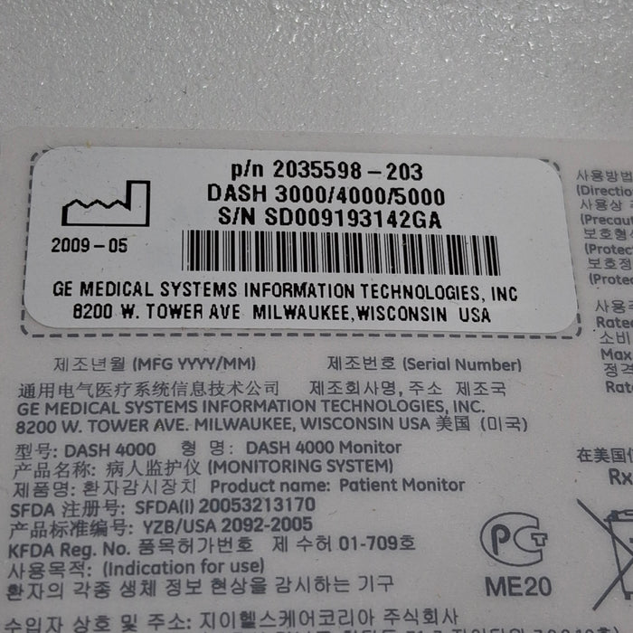 GE Healthcare GE Healthcare Dash 4000 - GE/Nellcor SpO2 Patient Monitor Patient Monitors reLink Medical
