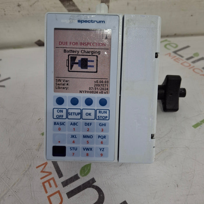 Baxter Sigma Spectrum 8.00.03 w/ B/G Battery Infusion Pump