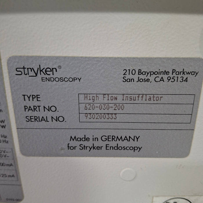 Stryker Stryker 620-030-200 16L High Flow Insufflator Rigid Endoscopy reLink Medical