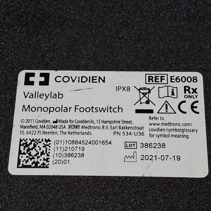 Valleylab E6008 Monopolar Electrosurgical Footswitch