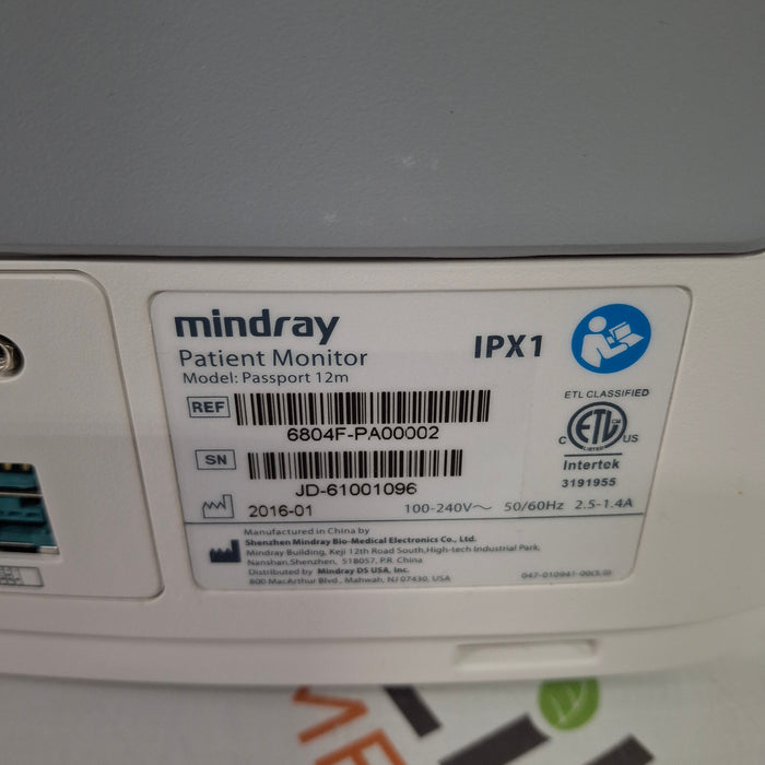 Mindray Passport 12M Patient Monitor