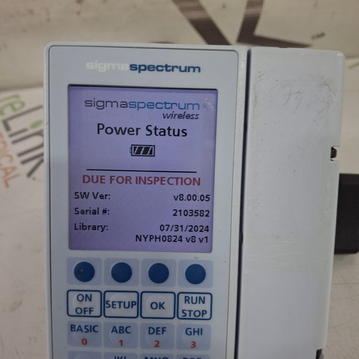 Baxter Sigma Spectrum 8.00.05 w/o Battery Infusion Pump