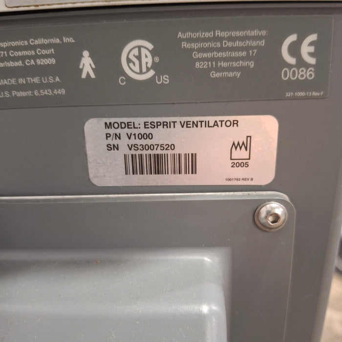 Respironics Respironics Esprit Ventilator Respiratory reLink Medical