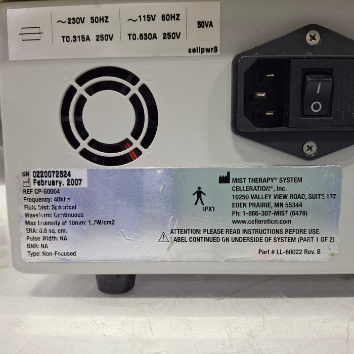 Celleration Celleration MIST CP-80004 Ultrasound Therapy Unit Fitness and Rehab Equipment reLink Medical