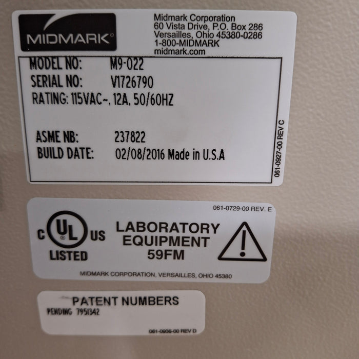 Midmark Ritter M9-022 UltraClave Autoclave Sterilizer